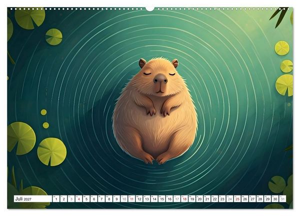 Produktbild: Capybara Carlo und die vier Jahreszeiten (Wandkalender 2027 DIN A2 quer), CALVENDO Monatskalender