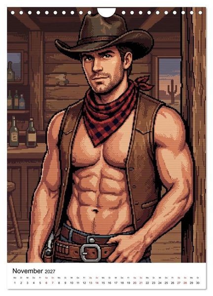 Produktbild: 8-Bit Adonis &ndash; Das Jahr in Pixeln (Wandkalender 2027 DIN A4 hoch), CALVENDO Monatskalender