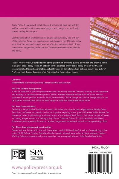Produktbild: Social Policy Review 20