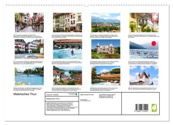Produktbild: Malerisches Thun (hochwertiger Premium Wandkalender 2026 DIN A2 quer), Kunstdruck in Hochglanz