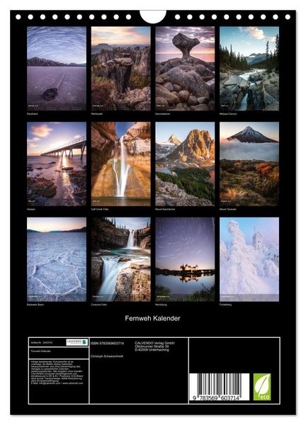 Produktbild: Fernweh Kalender (Wandkalender 2027 DIN A4 hoch), CALVENDO Monatskalender
