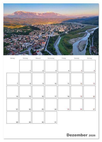Produktbild: Faszinierendes Albanien (Tischkalender 2026 DIN A5 hoch), CALVENDO Monatskalender
