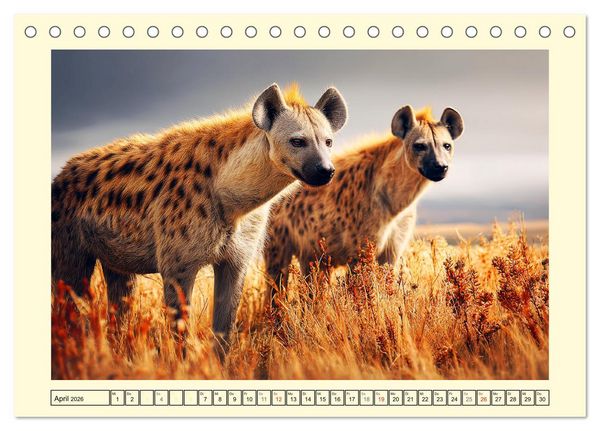 Produktbild: Afrikas Hy&auml;nen. Die kichernden Schatten der Savanne (Tischkalender 2026 DIN A5 quer), CALVENDO Monatskalender