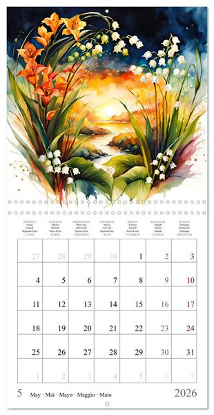Produktbild: Magie des quatre saisons (Calendrier mural carr&eacute; 2026 30x30 cm) Calendrier double avec une page pour vos prises de notes