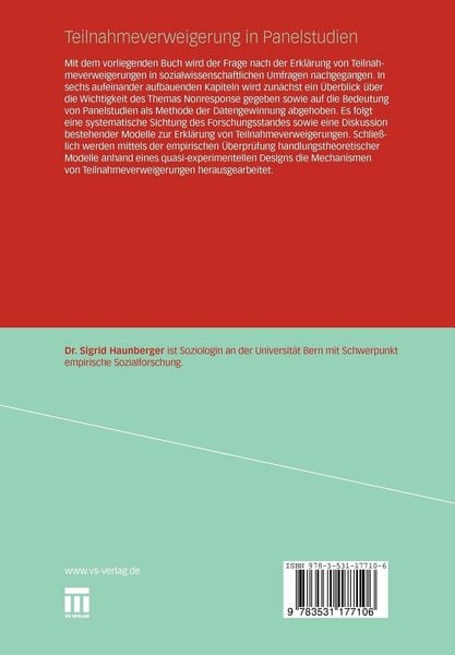 Produktbild: Teilnahmeverweigerung in Panelstudien