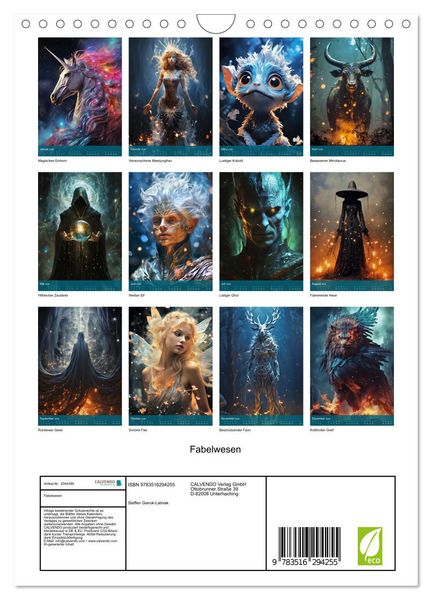 Produktbild: Fabelwesen (Wandkalender 2026 DIN A4 hoch), CALVENDO Monatskalender