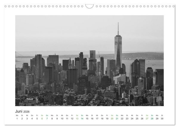 Produktbild: New York in schwarz weiss (Wandkalender 2026 DIN A3 quer), CALVENDO Monatskalender
