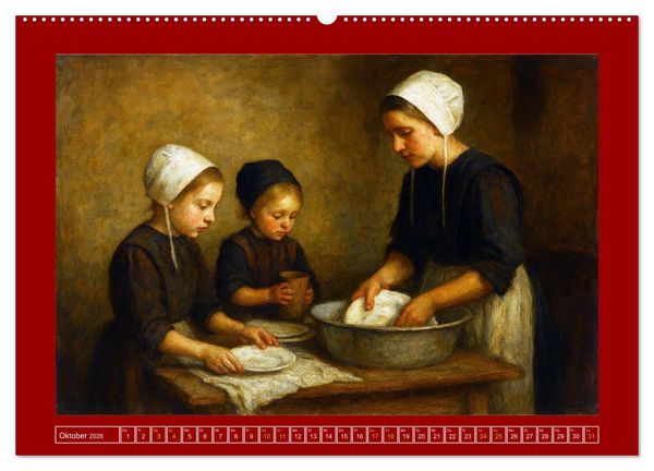 Produktbild: Einfach Leben - Einblicke in die Welt der Amish im Stil alter Gem&auml;lde (Wandkalender 2026 DIN A2 quer), CALVENDO Monatskalender