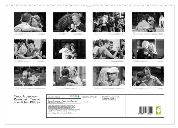 Produktbild: Tango Argentino - Paare beim Tanz auf &ouml;ffentlichen Pl&auml;tzen (hochwertiger Premium Wandkalender 2026 DIN A2 quer), Kunstdruck in Hochglanz