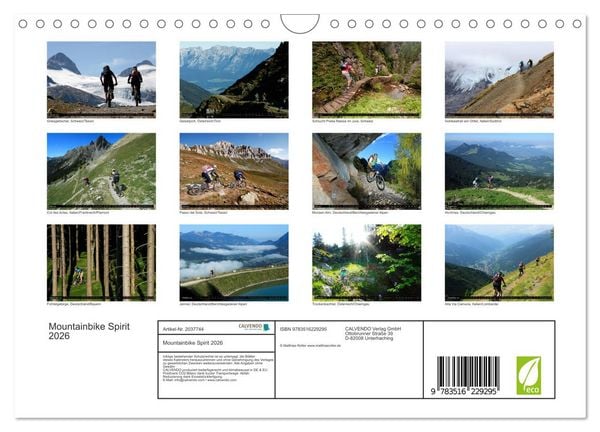 Produktbild: Mountainbike Spirit 2026 (Wandkalender 2026 DIN A4 quer), CALVENDO Monatskalender