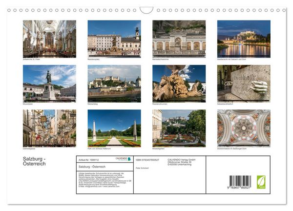 Produktbild: Salzburg - &Ouml;sterreich (Wandkalender 2026 DIN A3 quer), CALVENDO Monatskalender