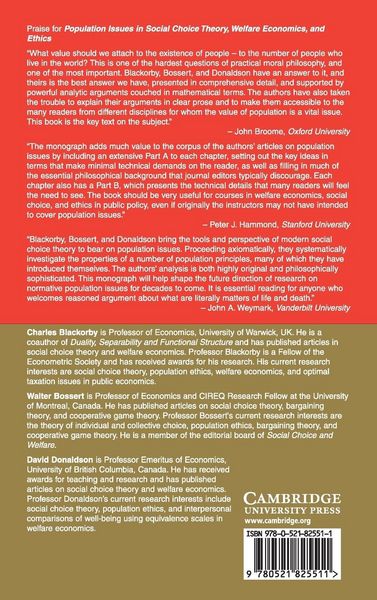 Produktbild: Population Issues in Social Choice Theory, Welfare Economics, and Ethics