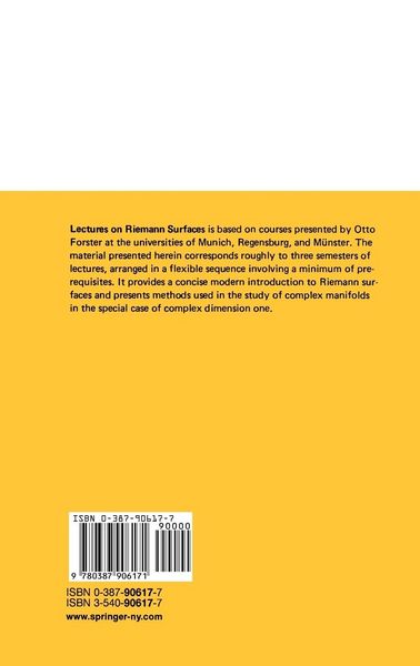 Produktbild: Lectures on Riemann Surfaces