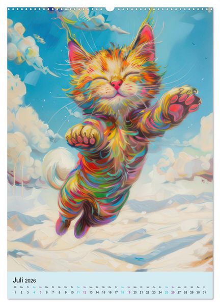 Produktbild: Katzen im expressionistischen Stil (hochwertiger Premium Wandkalender 2026 DIN A2 hoch), Kunstdruck in Hochglanz