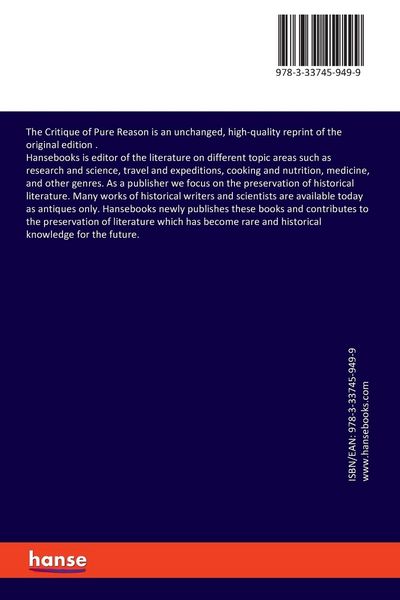 Produktbild: The Critique of Pure Reason