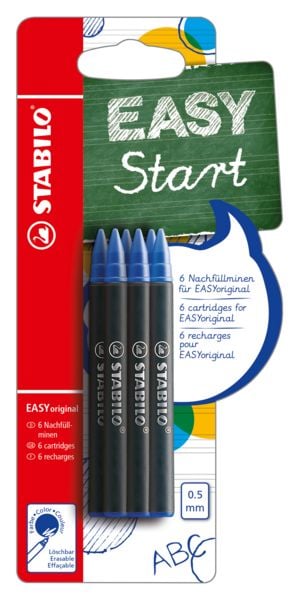 Produktbild: STABILO Patronen zum Nachf&uuml;llen -   EASYoriginal Refill - medium - 6er Pack - Schreibfarbe blau (l&ouml;schbar)