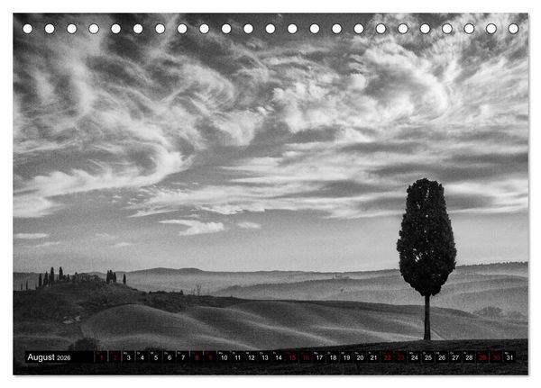 Produktbild: Toscana - monocromatico (Tischkalender 2026 DIN A5 quer), CALVENDO Monatskalender