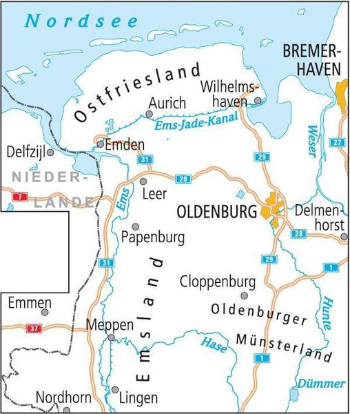 Produktbild: BVA ADFC Radtourenkarte Ostfriesland / Emsland 1:150.000