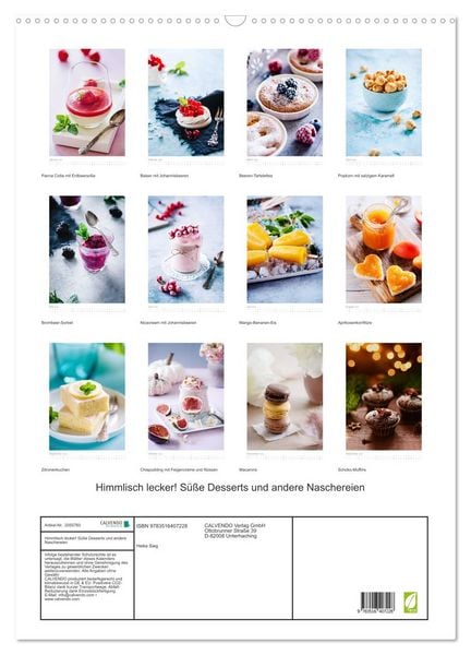 Produktbild: Himmlisch lecker! S&uuml;&szlig;e Desserts und andere Naschereien (Wandkalender 2026 DIN A2 hoch), CALVENDO Monatskalender