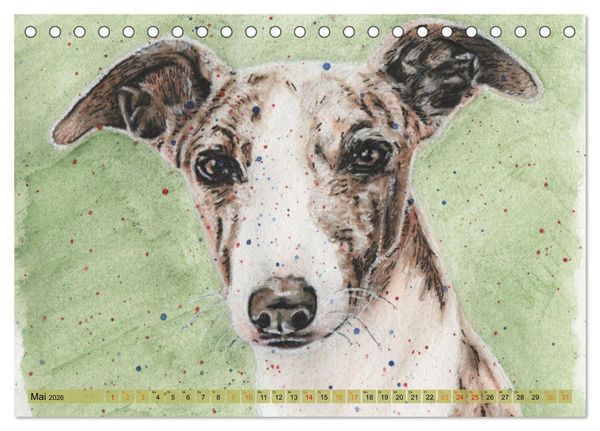 Produktbild: Hundeportr&auml;ts in Aquarell (Tischkalender 2026 DIN A5 quer), CALVENDO Monatskalender