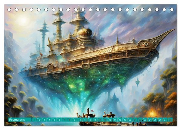 Produktbild: Futuristische Giganten Eine Welt von Morgen (Tischkalender 2026 DIN A5 quer), CALVENDO Monatskalender