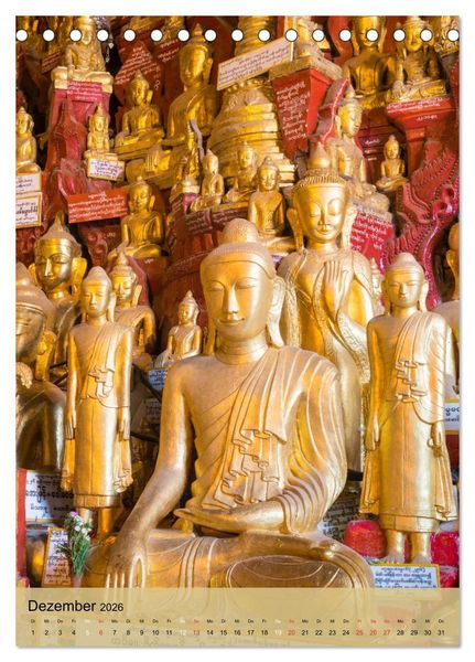 Produktbild: BUDDHA in GOLD (Tischkalender 2026 DIN A5 hoch), CALVENDO Monatskalender