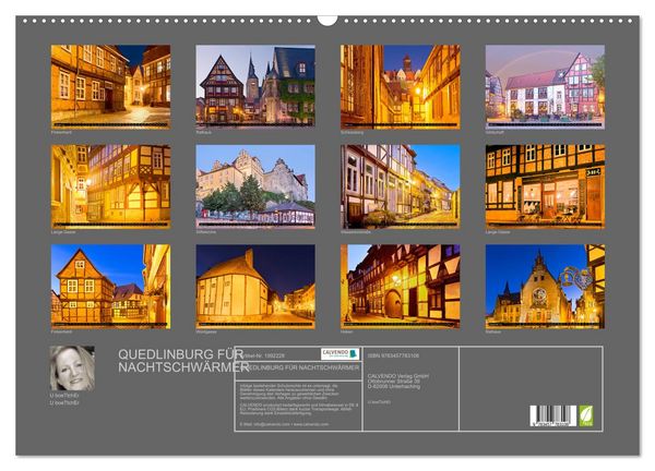 Produktbild: QUEDLINBURG F&Uuml;R NACHTSCHW&Auml;RMER (Wandkalender 2026 DIN A2 quer), CALVENDO Monatskalender