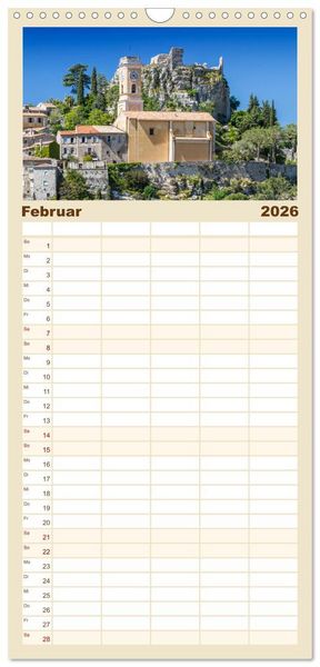 Produktbild: Familienplaner 2026 - C&Ocirc;TE D&rsquo;AZUR Bezaubernde Orte mit 5 Spalten (Wandkalender, 21 x 45 cm) CALVENDO