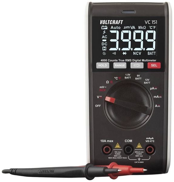 Produktbild: VOLTCRAFT VC151 Hand-Multimeter digital CAT III 600V Anzeige (Counts): 4000