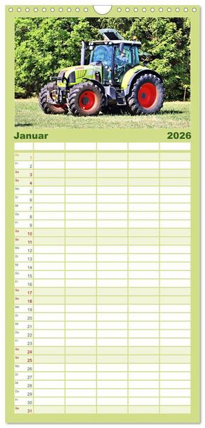 Produktbild: Familienplaner 2026 - M&auml;nnerspielzeug Traktor Inspirationen mit 5 Spalten (Wandkalender, 21 x 45 cm) CALVENDO