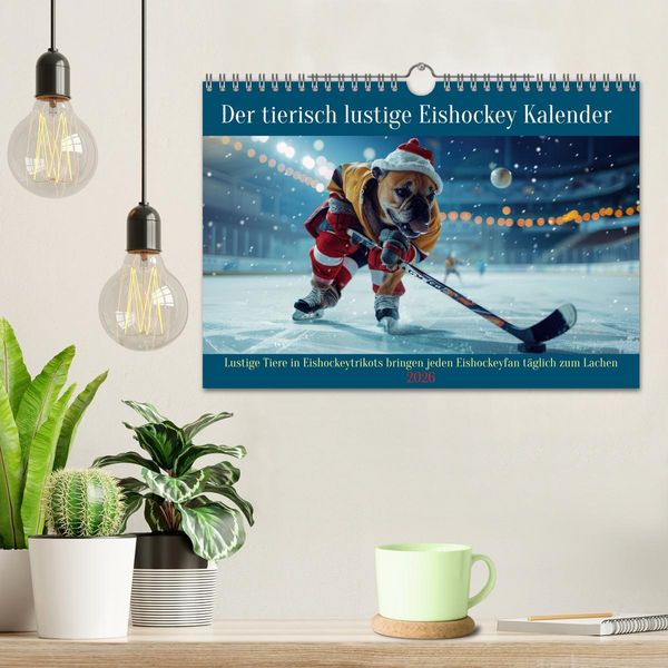 Produktbild: Der tierisch lustige Eishockey Kalender (Wandkalender 2026 DIN A4 quer), CALVENDO Monatskalender