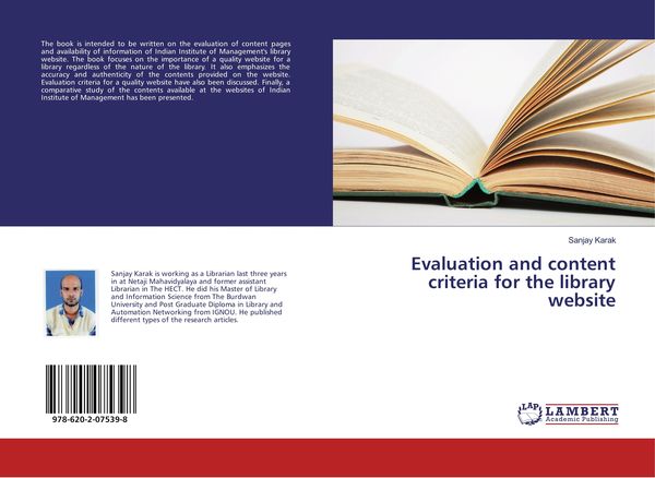 Produktbild: Evaluation and content criteria for the library website
