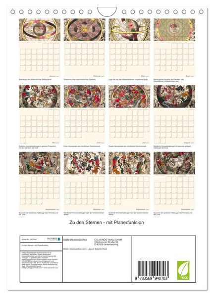 Produktbild: Zu den Sternen - mit Planerfunktion (Wandkalender 2027 DIN A4 hoch), CALVENDO Monatskalender