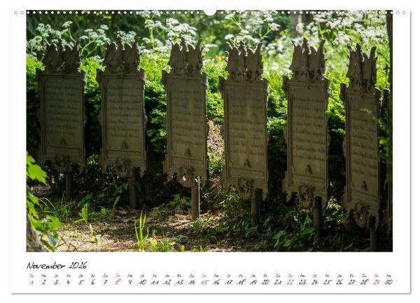 Produktbild: Alter Friedhof Freiburg (hochwertiger Premium Wandkalender 2026 DIN A2 quer), Kunstdruck in Hochglanz