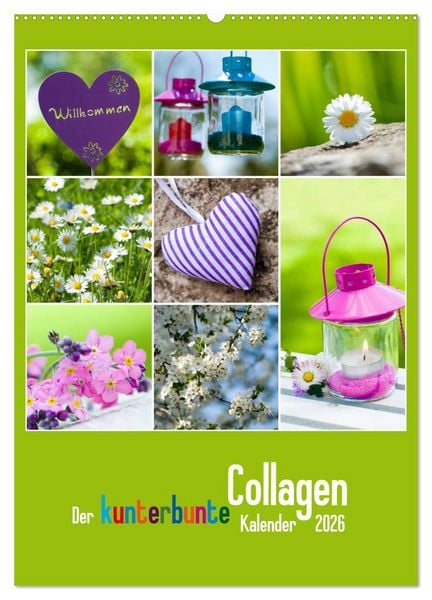 Produktbild: Der kunterbunte Collagen Kalender (Wandkalender 2026 DIN A2 hoch), CALVENDO Monatskalender