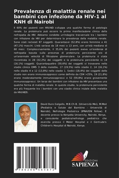 Produktbild: Prevalenza di malattia renale nei bambini con infezione da HIV-1 al KNH di Nairobi
