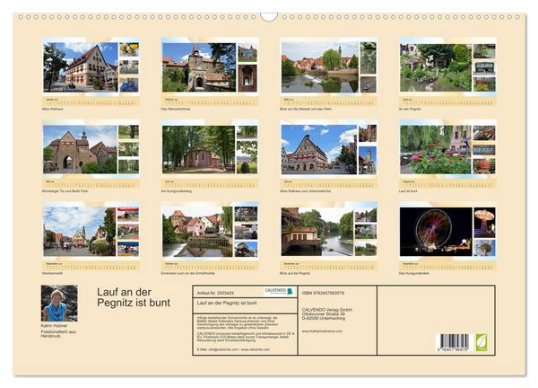 Produktbild: Lauf an der Pegnitz ist bunt (Wandkalender 2026 DIN A2 quer), CALVENDO Monatskalender