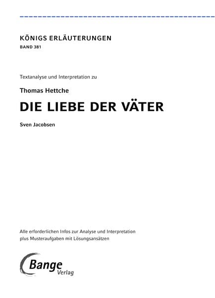 Produktbild: Die Liebe der V&auml;ter von Thomas Hettche