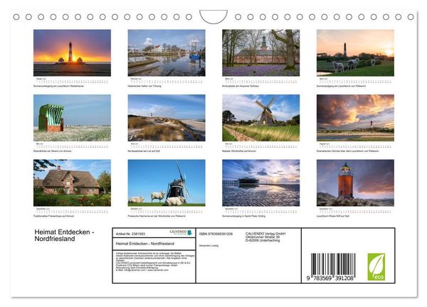 Produktbild: Heimat Entdecken - Nordfriesland (Wandkalender 2027 DIN A4 quer), CALVENDO Monatskalender