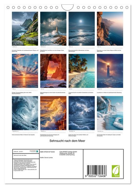 Produktbild: Sehnsucht nach dem Meer (Wandkalender 2026 DIN A4 hoch), CALVENDO Monatskalender