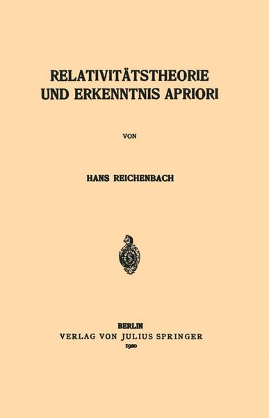 Produktbild: Relativit&auml;tstheorie und Erkenntnis Apriori
