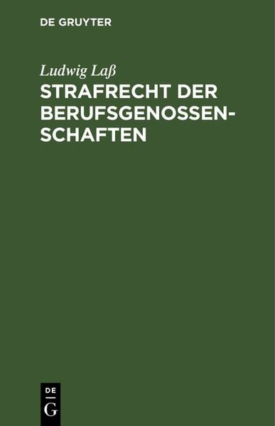 Produktbild: Strafrecht der Berufsgenossenschaften