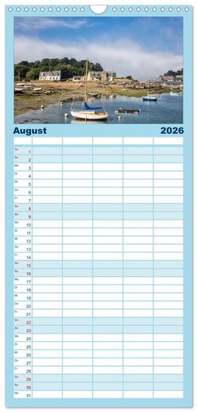 Produktbild: Familienplaner 2026 - Unterwegs in der Bretagne mit 5 Spalten (Wandkalender, 21 x 45 cm) CALVENDO