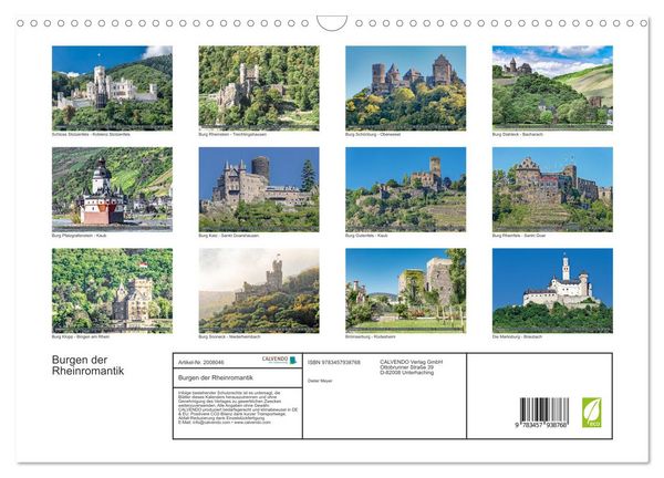 Produktbild: Burgen der Rheinromantik (Wandkalender 2026 DIN A3 quer), CALVENDO Monatskalender
