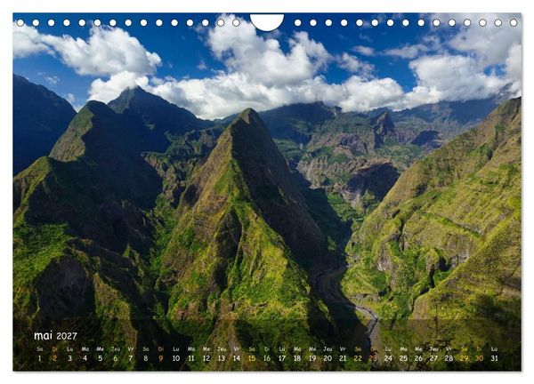 Produktbild: La R&egrave;union - C&ocirc;tes fantastiques et paysage montagneux (Calendrier mural 2027 DIN A4 vertical), CALVENDO calendrier mensuel