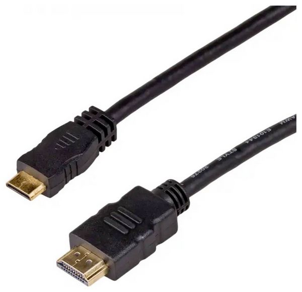 Akyga Anschlusskabel HDMI-A Stecker, HDMI-Mini-C Stecker 1m Schwarz AK-HD-10M HDMI-Kabel