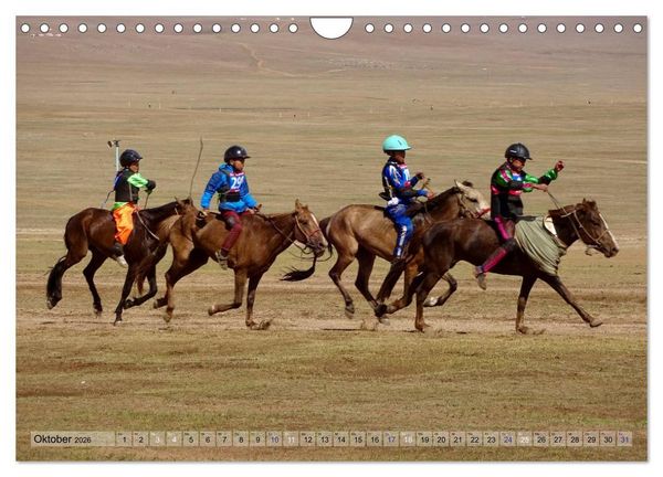 Produktbild: Pferde und Reiter der Mongolei (Wandkalender 2026 DIN A4 quer), CALVENDO Monatskalender