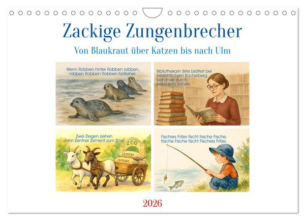 Produktbild: Zackige Zungenbrecher (Wandkalender 2026 DIN A4 quer), CALVENDO Monatskalender
