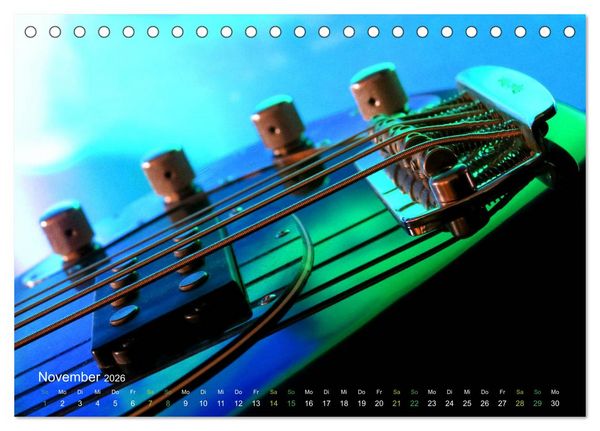 Produktbild: SPOTLIGHTS - Gitarren im Scheinwerferlicht (Tischkalender 2026 DIN A5 quer), CALVENDO Monatskalender