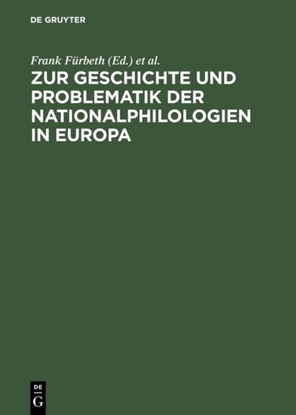 Produktbild: Zur Geschichte und Problematik der Nationalphilologien in Europa
